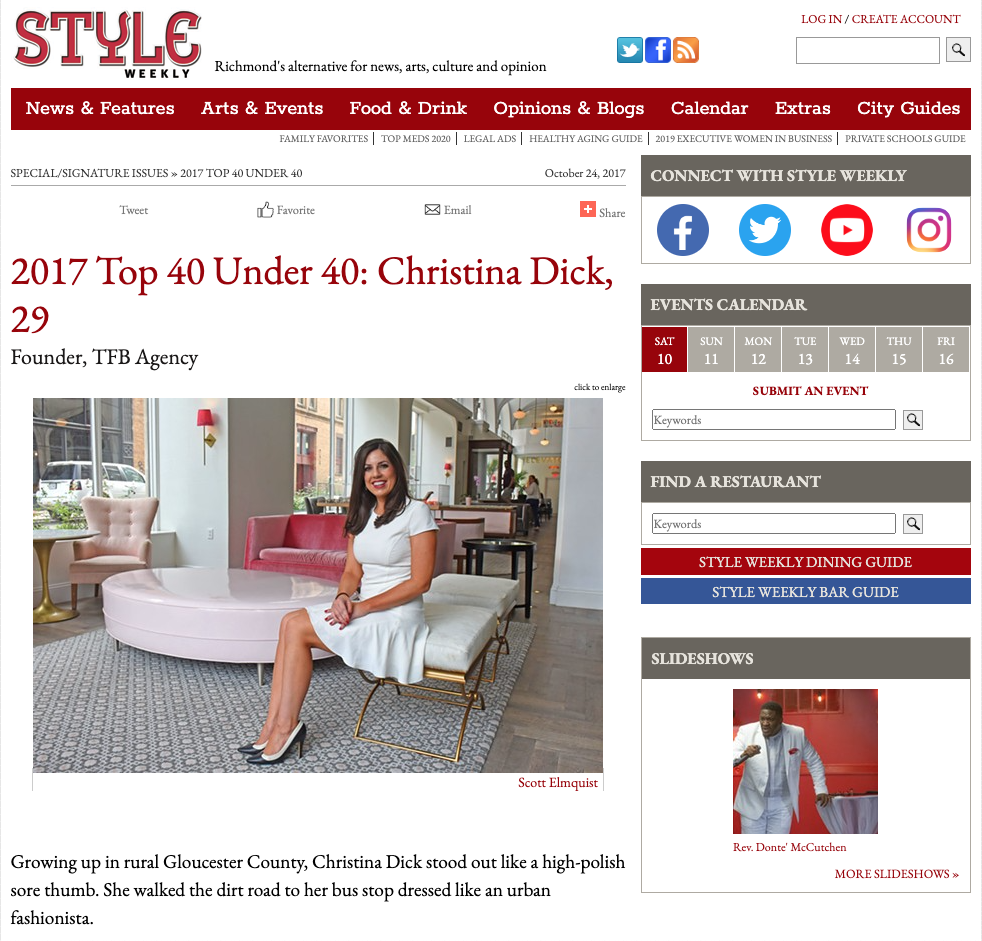 STYLE Weekly 2017 Top 40 Under 40: Christina Dick, 29 
