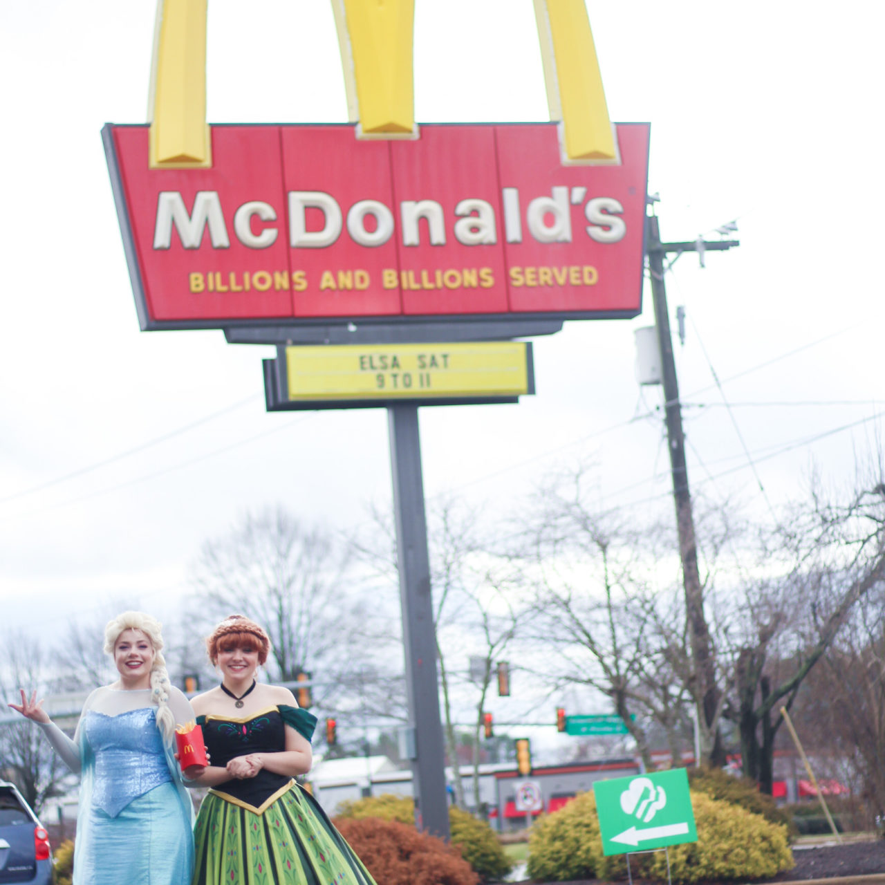 Elsa and Anna at McDonald’s