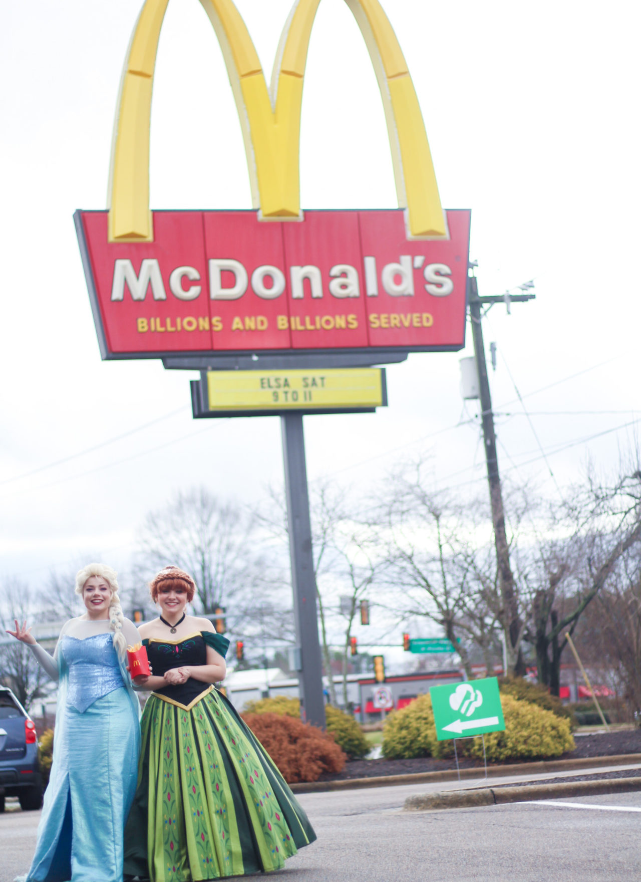 Elsa and Anna at McDonald’s