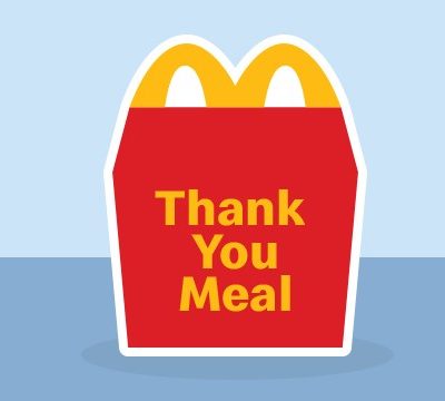 Happy Meal Box with Thank You Meal text