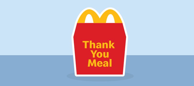 Happy Meal Box with Thank You Meal text