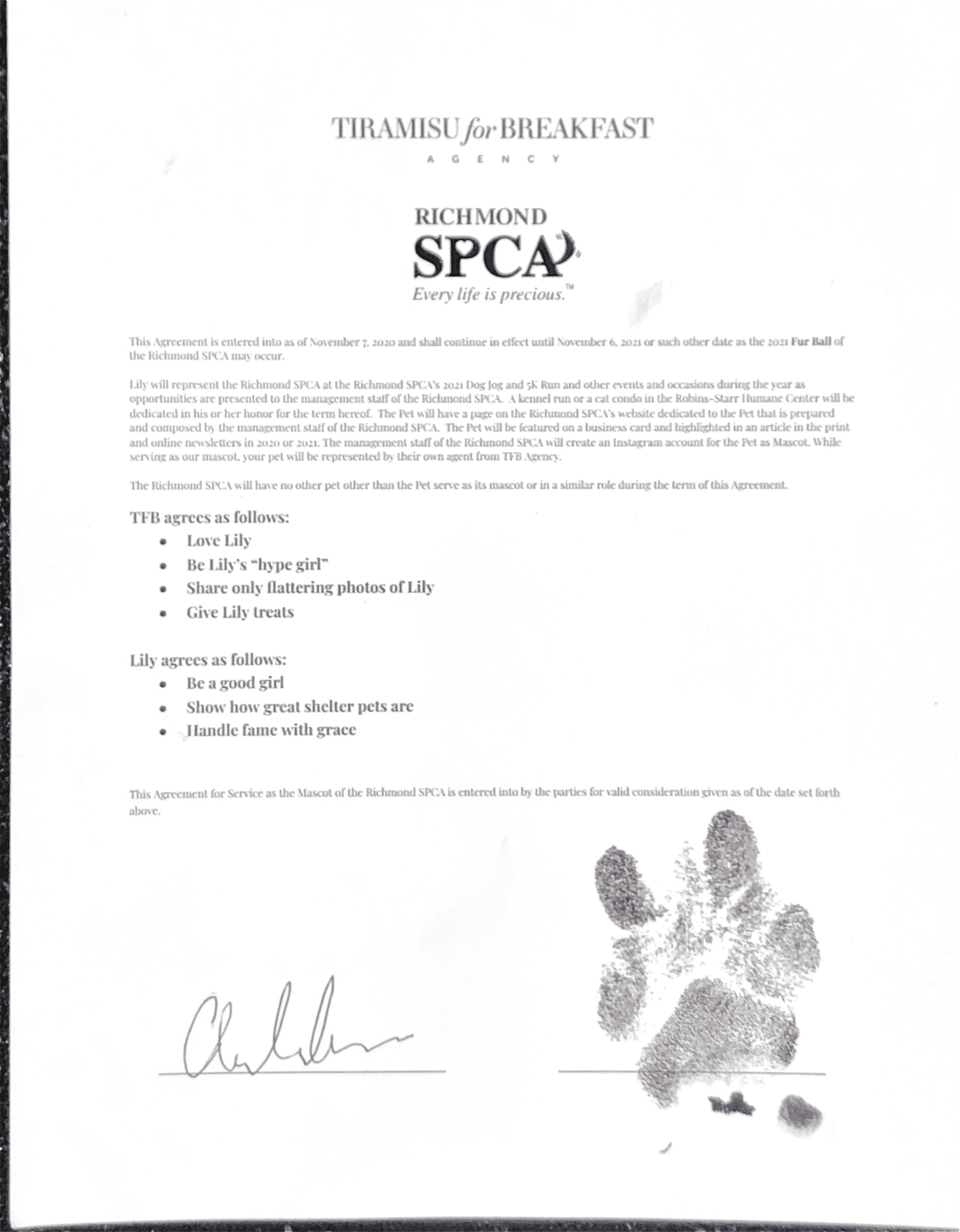 Spca Contract